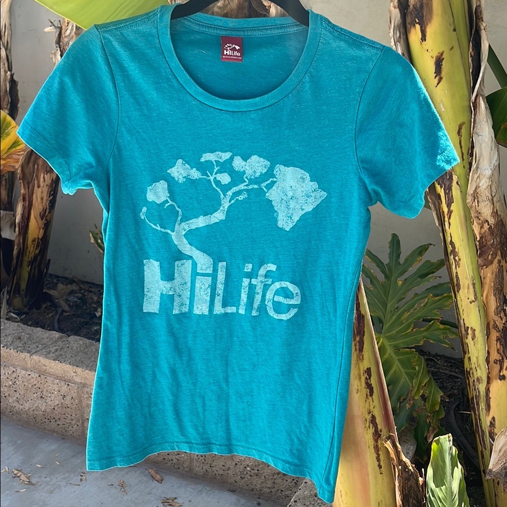 Blue Short Sleeve Tees Casual Cotton Blend